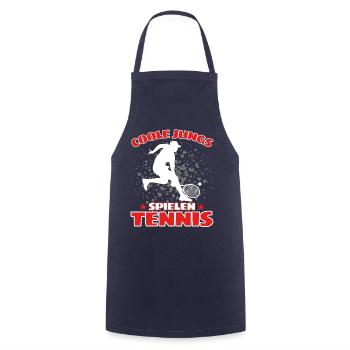 COOLE JUNGS SPIELEN TENNIS Das Lustige - Kochschürze - Navy - Vorne - AI Model Male 185 dark (185cm)