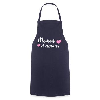 Maman d'amour, cadeau fête des mèress - Tablier de cuisine - marine - Devant - AI Model Male 185 dark (185cm)
