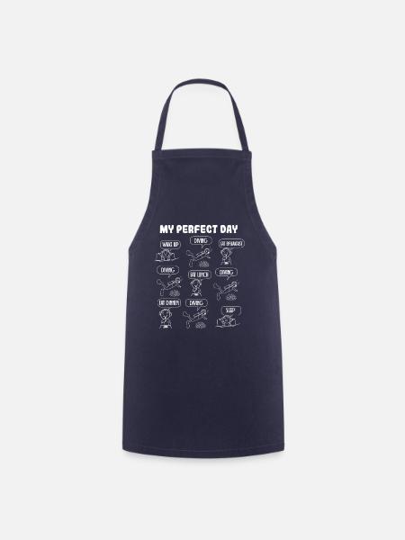My perfect day diving apnea snorkeling - Cooking Apron - navy