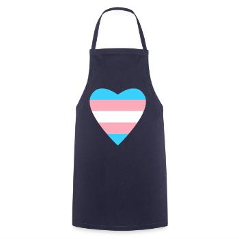 Transgender Pride Herzdesign - Kochschürze - Navy - Vorne - AI Model Male 185 dark (185cm)