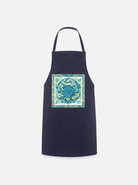 Blumen - Kochschürze - Navy