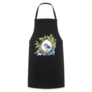 Oiseau - Tablier de cuisine - noir - Devant - AI Model Male 185 dark (185cm)