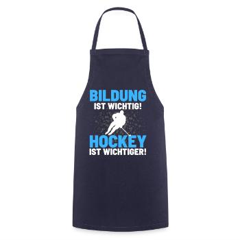 HOCKEY IST WICHTIGER! Eishockey Hockey - Kochschürze - Navy - Vorne - AI Model Male 185 dark (185cm)
