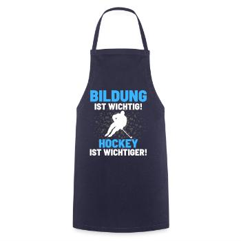 HOCKEY IST WICHTIGER! Eishockey Hockey - Kochschürze - Navy - Vorne - AI Model Male 185 dark (185cm)