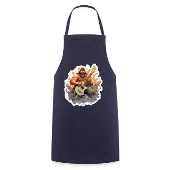 Barbarian as Bard – Funny Fantasy RPG Design - Cooking Apron - navy - Front - AI Model Male 185 dark (185cm)