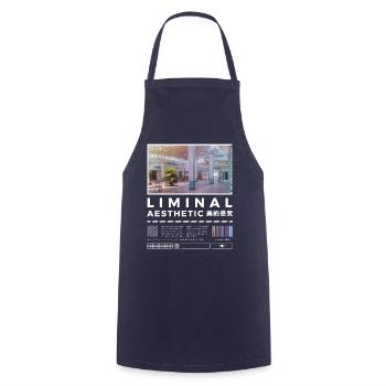 Liminal Spaces Retro 80s & 90s Aesthetic Vaporwave - Kochschürze - Navy - Vorne - AI Model Male 185 dark (185cm)