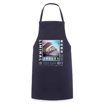 Liminal Spaces Retro 80s & 90s Backrooms Vaporwave - Cooking Apron - navy - Front - AI Model Male 185 dark (185cm)
