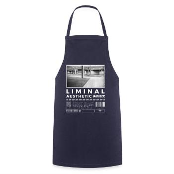 Liminal Spaces Retro 80s & 90s Backrooms Vaporwave - Cooking Apron - navy - Front - AI Model Male 185 dark (185cm)
