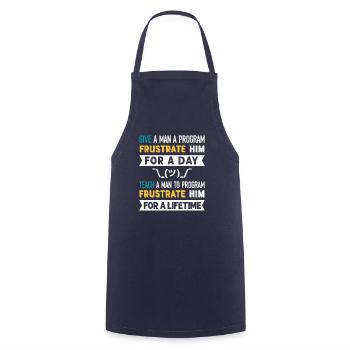 Programmer Humor Coding Jokes Developer - Cooking Apron - navy - Front - AI Model Male 185 dark (185cm)