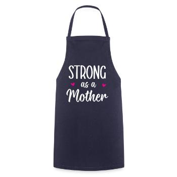 Strong as a Mother - Cooking Apron - navy - Front - AI Model Male 185 dark (185cm)