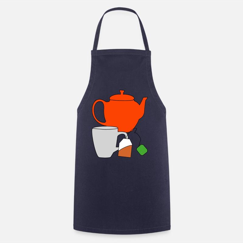 Genuss Tee Getränk Teekanne Teebeutel Tasse Durst - Kochschürze - Navy