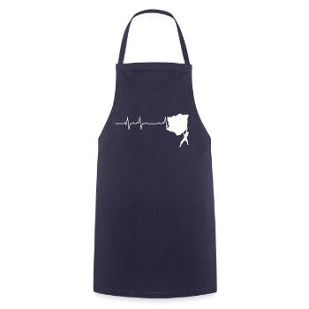 Grimpeur sur un sentier Heartbeat - Tablier de cuisine - marine - Devant - AI Model Male 185 dark (185cm)