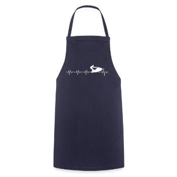 Rowing Heartbeat Silhouette - Cooking Apron - navy - Front - AI Model Male 185 dark (185cm)