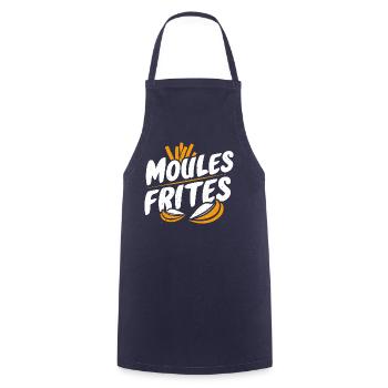 Moules frites - Tablier de cuisine - marine - Devant - AI Model Male 185 dark (185cm)