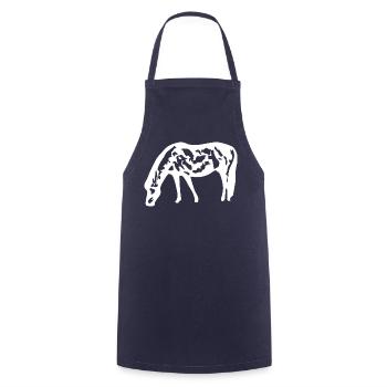 cheval blanc cheval blanc t-shirt cadeau cavalier - Tablier de cuisine - marine - Devant - AI Model Male 185 dark (185cm)