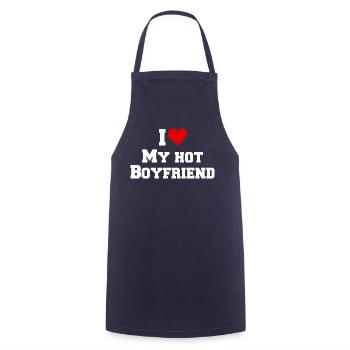 J’aime mon petit ami chaud - Cadeau drôle - Tablier de cuisine - marine - Devant - AI Model Male 185 dark (185cm)
