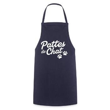 Pattes de chat - Tablier de cuisine - marine - Devant - AI Model Male 185 dark (185cm)