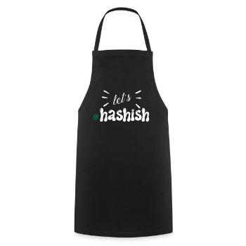 Lassen Sie uns das Typografiemuster hashen - Kochschürze - Schwarz - Vorne - AI Model Male 185 dark (185cm)