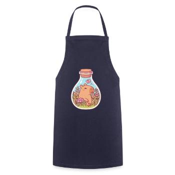 Niedliches Capybara Und Schmetterling In Einer Flasche - Kochschürze - Navy - Vorne - AI Model Male 185 dark (185cm)