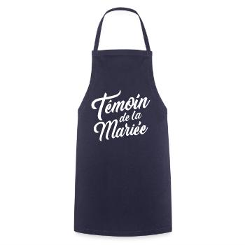 Témoin de la mariée - Tablier de cuisine - marine - Devant - AI Model Male 185 dark (185cm)