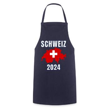 Schweiz 2024 Trikot - Schweizer Fahne Schweiz - Kochschürze - Navy - Vorne - AI Model Male 185 dark (185cm)