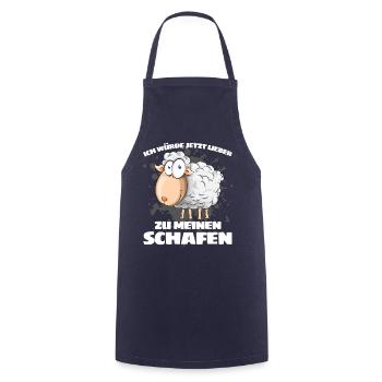 ICH WÜRDE JETZT LIEBER ZU MEINEN SCHAFEN Lustiges - Kochschürze - Navy - Vorne - AI Model Male 185 dark (185cm)