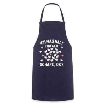 I JUST LIKE SHEEP! Sheep Shepherd Sheep - Cooking Apron - navy - Front - AI Model Male 185 dark (185cm)