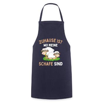 Home is where my sheep are! Sheep Shepherd - Cooking Apron - navy - Front - AI Model Male 185 dark (185cm)