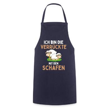 I'M THE CRAZY ONE WITH THE SHEEP - Sheep - Cooking Apron - navy - Front - AI Model Male 185 dark (185cm)