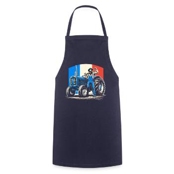 Agriculteur français en colère - Tablier de cuisine - marine - Devant - AI Model Male 185 dark (185cm)