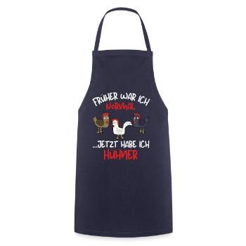 I USED TO BE NORMAL, NOW I HAVE CHICKENS - Cooking Apron - navy - Front - AI Model Male 185 dark (185cm)