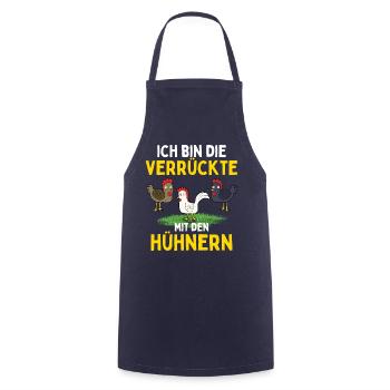 JE SUIS LE FOU AVEC LES POULETS Drôle - Tablier de cuisine - marine - Devant - AI Model Male 185 dark (185cm)