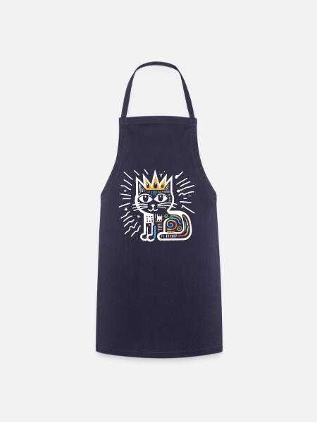 Chat peinture abstraite artwork - Tablier de cuisine - marine