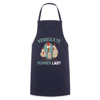 CRAZY CHICKENS LADY Funny Farmer Chickens - Cooking Apron - navy - Front - AI Model Male 185 dark (185cm)