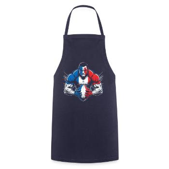 Rugbyman français - Tablier de cuisine - marine - Devant - AI Model Male 185 dark (185cm)