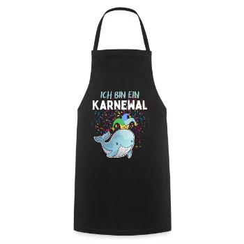 Karnewal - Lustiges Karneval Fasnacht Fasching - Cooking Apron - black - Front - AI Model Male 185 dark (185cm)
