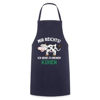 I'VE HAD ENOUGH! I'M GOING TO MY COWS! Fun - Cooking Apron - navy - Front - AI Model Male 185 dark (185cm)