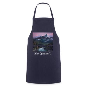 the mountain is calling - Cooking Apron - navy - Front - AI Model Male 185 dark (185cm)