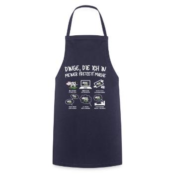 LUSTIGE KÜHE KUH BAUER SPRUCH Lustiges Bäuerin Kuh - Kochschürze - Navy - Vorne - AI Model Male 185 dark (185cm)