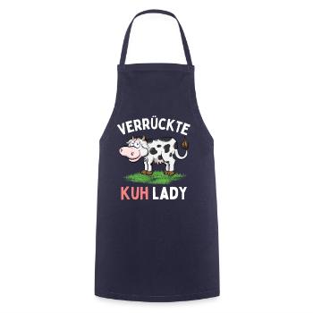 CRAZY COW LADY - Funny Farmer's Wife Farmer - Cooking Apron - navy - Front - AI Model Male 185 dark (185cm)