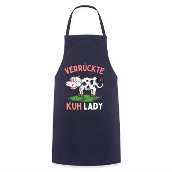 CRAZY COW LADY - Funny Farmer's Wife Farmer - Cooking Apron - navy - Front - AI Model Male 185 dark (185cm)