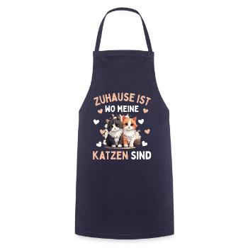I JUST LIKE CATS! Funny Cat Cat - Cooking Apron - navy - Front - AI Model Male 185 dark (185cm)