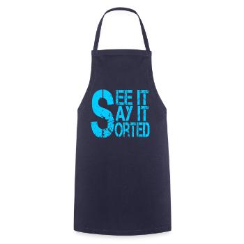 Symbole de dollar motivant avec slogan - Tablier de cuisine - marine - Devant - AI Model Male 185 dark (185cm)