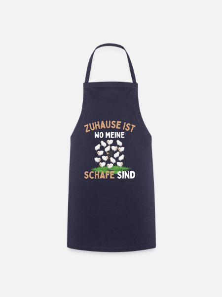 Zuhause ist wo meine Schafe sind! Schaf Schäfer - Kochschürze - Navy