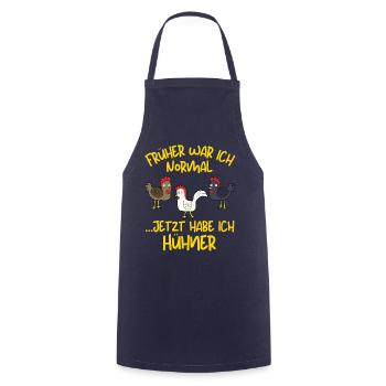 I USED TO BE NORMAL, NOW I HAVE CHICKENS - Cooking Apron - navy - Front - AI Model Male 185 dark (185cm)