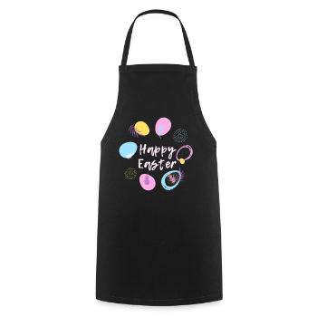 Joyeuses Pâques lapin de Pâques Joyeuses Pâques Motif de Pâques - Tablier de cuisine - noir - Devant - AI Model Male 185 dark (185cm)