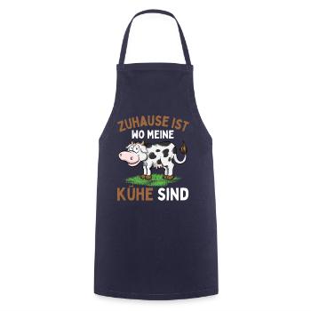 ZUHAUSE IST WO MEINE KÜHE SIND! Lustiges Bauer - Kochschürze - Navy - Vorne - AI Model Male 185 dark (185cm)
