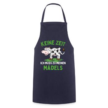 IL FAUT QUE J’AILLE VOIR MES FILLES ! Drôle De Vaches Fermier - Tablier de cuisine - marine - Devant - AI Model Male 185 dark (185cm)