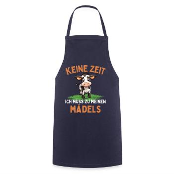 IL FAUT QUE J’AILLE VOIR MES FILLES ! Drôle De Vaches Fermier - Tablier de cuisine - marine - Devant - AI Model Male 185 dark (185cm)