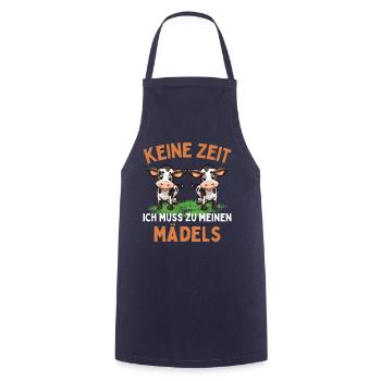 IL FAUT QUE J’AILLE VOIR MES FILLES ! Drôle De Vaches Fermier - Tablier de cuisine - marine - Devant - AI Model Male 185 dark (185cm)